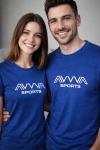 KAMPANYALI UNİSEX AVVA SPORTS BEYAZ YAZILI TİŞÖRT  Mavi