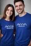KAMPANYALI UNİSEX AVVA SPORTS BEYAZ YAZILI TİŞÖRT  Koyu Mavi