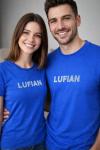 KAMPANYALI UNİSEX KESİK YAZILI LUFIAN TİŞÖRT  Mavi