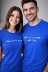 KAMPANYALI UNİSEX LUFIAN IS A WAY BEYAZ YAZILI TİŞÖRT Mavi