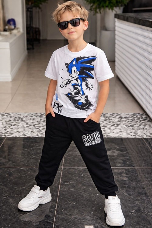 SONİC THE HEDGEHOG ALT UZUN EŞOFMAN TAKIMI Siyah