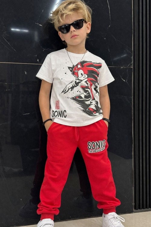 SONİC THE HEDGEHOG ALT UZUN EŞOFMAN TAKIMI Kırmızı