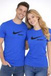 KAMPANYALI UNİSEX JUST DO IT SİYAH YAZILI NİKE TİŞÖRT  Mavi
