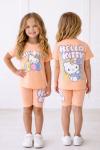 SIRT BASKILI HELLO KİTTY OVERSİZE KISA  TAYTLI  TAKIM  Somon