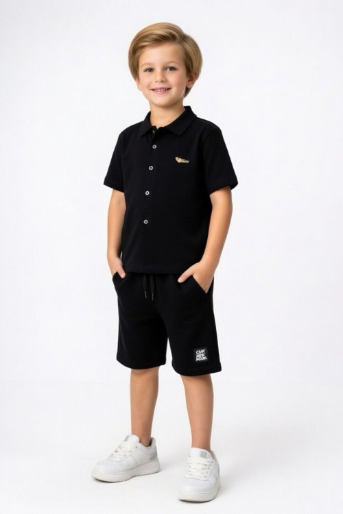 CMK NEW MODEL GÖMLEK ŞORTLU TAKIM  Siyah