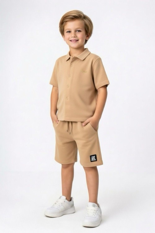 CMK NEW MODEL GÖMLEK ŞORTLU TAKIM  Bej