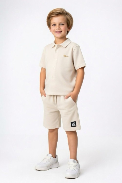 CMK NEW MODEL GÖMLEK ŞORTLU TAKIM  Krem