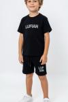 LUFỊAN YAZILI ŞORTLU  TAKIM  Siyah