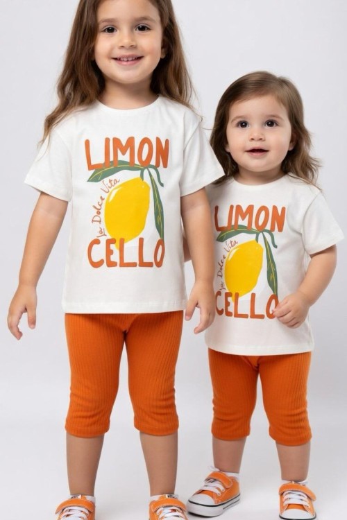 LİMON CELLO YAZILI FİTİLLİ KAPRİ TATYLI TAKIM Kiremit