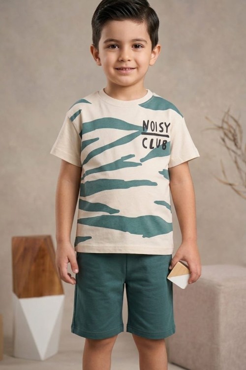NOISY CLUP DALGALI ŞORTLU TAKIM  Yeşil