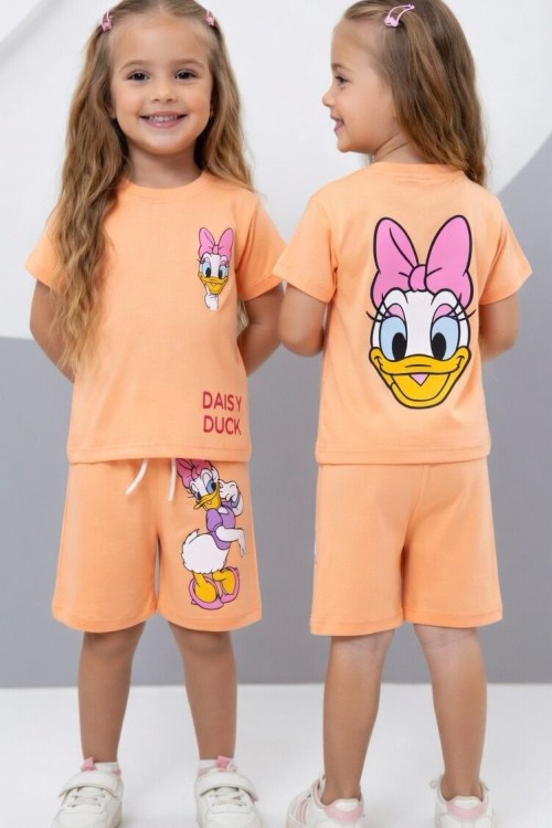 DAISY DUCK SIRT BASKILI ŞORTU TAKIM Somon