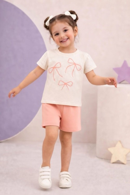 ÜST 3 FİYONKLU ŞORTLU TAKIM   Somon