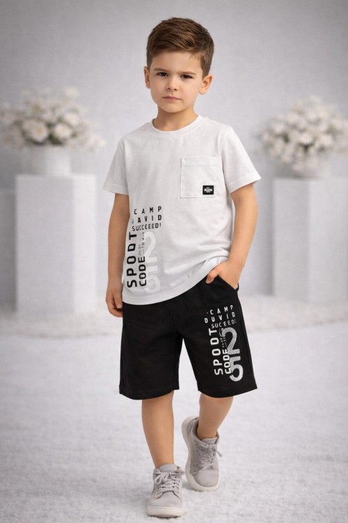 SPORT CODE 25 CEPLİ ŞORTLU TAKIM  Beyaz