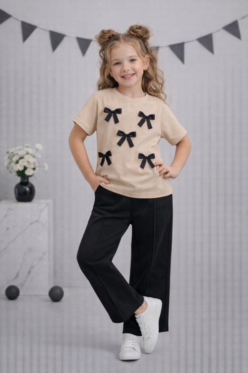 ÜST 5 FİYONKLU KISAKOL ALT UZUN EŞOFMAN TAKIMI  Bej