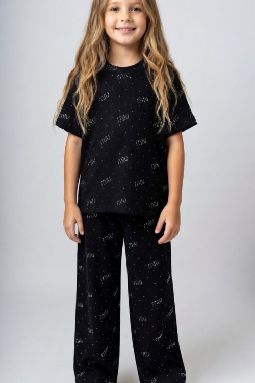 HERYERİ TAŞLI MIU  YAZAN KISAKOL İSPANYOL TAKIM Siyah