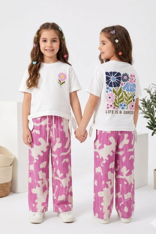 ÖNÜ PAPATYA SIRT BASKILI YANDAN BAĞLAMALI İSPANYOL TAKIM Pembe