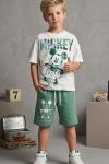 MİCKEY MONSE CEPLİ ŞORTLU TAKIM  Yeşil