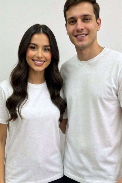 KAMPANYALI UNİSEX  TEK DÜZ  TİŞÖRT  Ekru