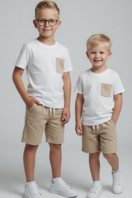 STRIVE CEPLİ ŞORTLU TAKIM  Bej