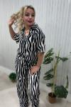 SİYAH BEYAZ ZEBRA DESENLİ  KADIN İKİLİ TAKIM  Siyah Beyaz