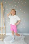 TAŞLI YILDIZLI KOT ŞORTLU TAKIM  Pembe