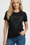 GUESS SORU İŞARETLİ TAŞLI TEK TŞÖRT  Siyah