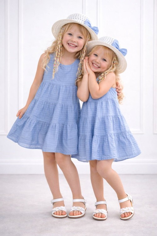 SIFIRKOL PARÇALI ŞAPKALI ELBİSE  Mavi