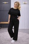 BEL LASTİKLİ CROPLU YARASA KOL YAZLIK TAKIM Siyah