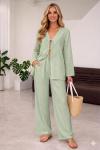 3 LÜ İP BAĞLAMALI DEKOLTE PANTOLON GÖMLEK TAKIM Mint Yeşili