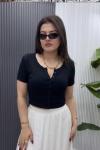 ÇITÇITLI KISAKOL CROP  BODY  Siyah