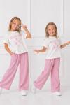 HELLO SUNSHINE ÇİÇEKLİ ALT UZUN TAKIM Pembe