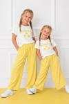 HELLO SUNSHINE ÇİÇEKLİ ALT UZUN TAKIM Sarı