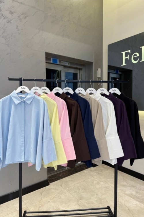 KALIN MANŞETLİ DÜZ GÖMLEK  Beyaz