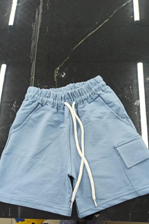 MEZAT DÜZ CEPLİ ŞORT Mavi