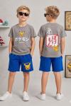 Kampanyalı Pokemon   Şortlu Takım  Gri