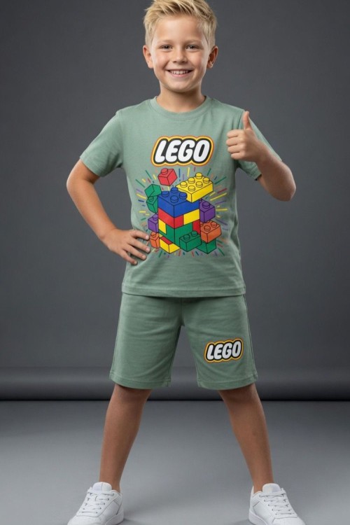 LEGO BASKILI ŞORTLU TAKIM  Yeşil