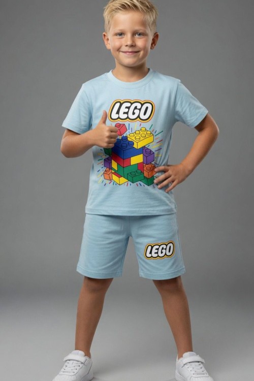 LEGO BASKILI ŞORTLU TAKIM  Mavi