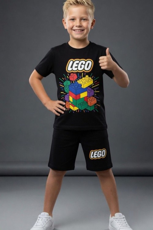 LEGO BASKILI ŞORTLU TAKIM  Siyah