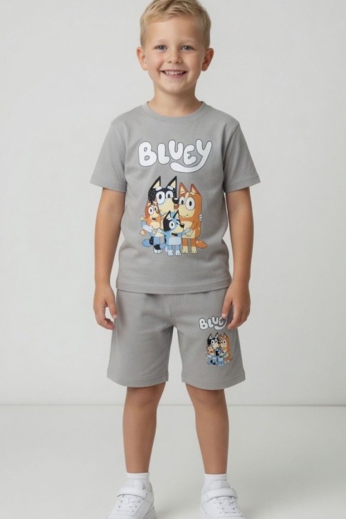 BLUEY ŞORTLU TAKIM  Gri
