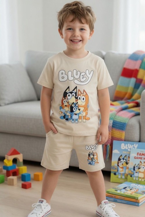 BLUEY ŞORTLU TAKIM  Bej