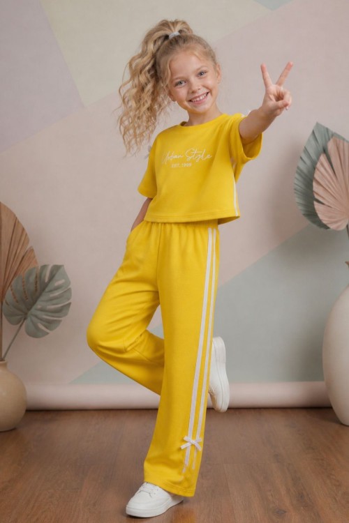 URBAN STYLE ŞERİTLİ EŞOFMAN TAKIMI  Sarı
