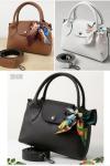 FULAR BAĞLAMALI ÇIT ÇIT KAPAMALI DERİ ÇANTA Kahverengi