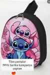 ÇİÇEKLİ STİCH SIRT ÇANTA  Pembe