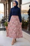 KARIŞIK ÇİÇEK MOTİFLİ ETEK Pembe