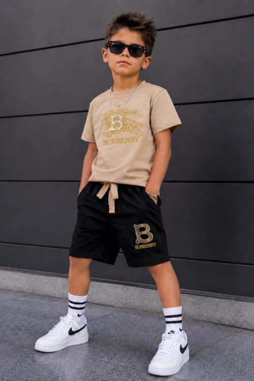 UYGUN KÜÇÜKLER BURBERRY ŞORTLU TAKIM Bej