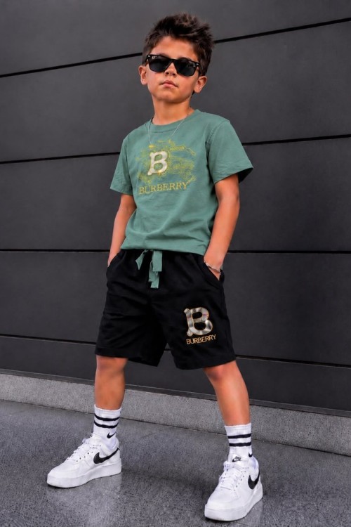UYGUN KÜÇÜKLER BURBERRY ŞORTLU TAKIM Mint Yeşili