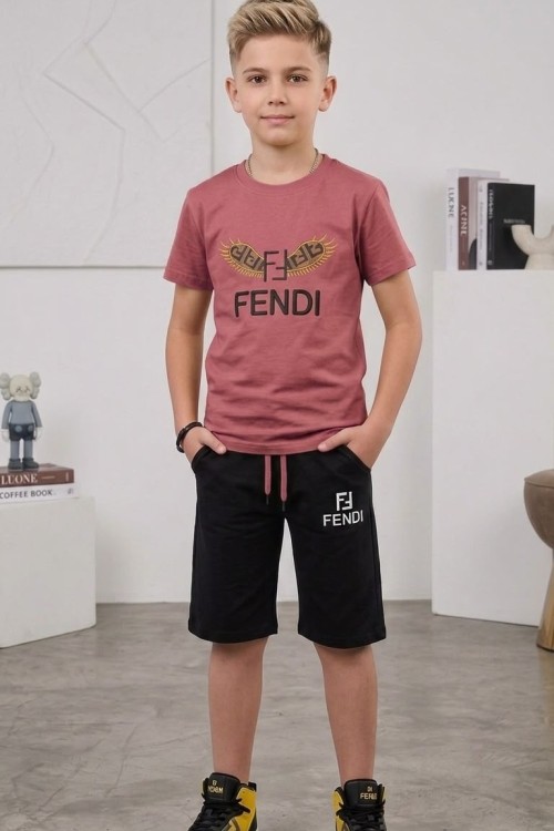 UYGUN KÜÇÜKLER FENDİ ŞORTLU TAKIM Gül