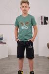 UYGUN KÜÇÜKLER FENDİ ŞORTLU TAKIM Mint Yeşili