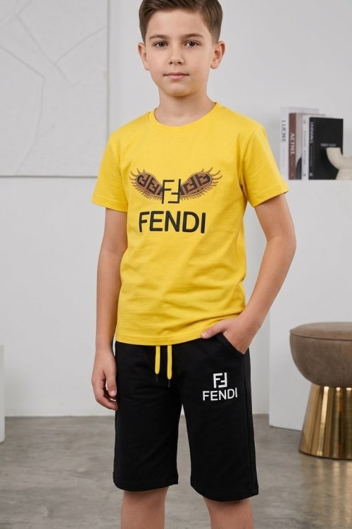 UYGUN KÜÇÜKLER FENDİ ŞORTLU TAKIM Sarı