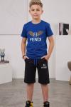 UYGUN BÜYÜKLER FENDİ ŞORTLU TAKIM  Mavi